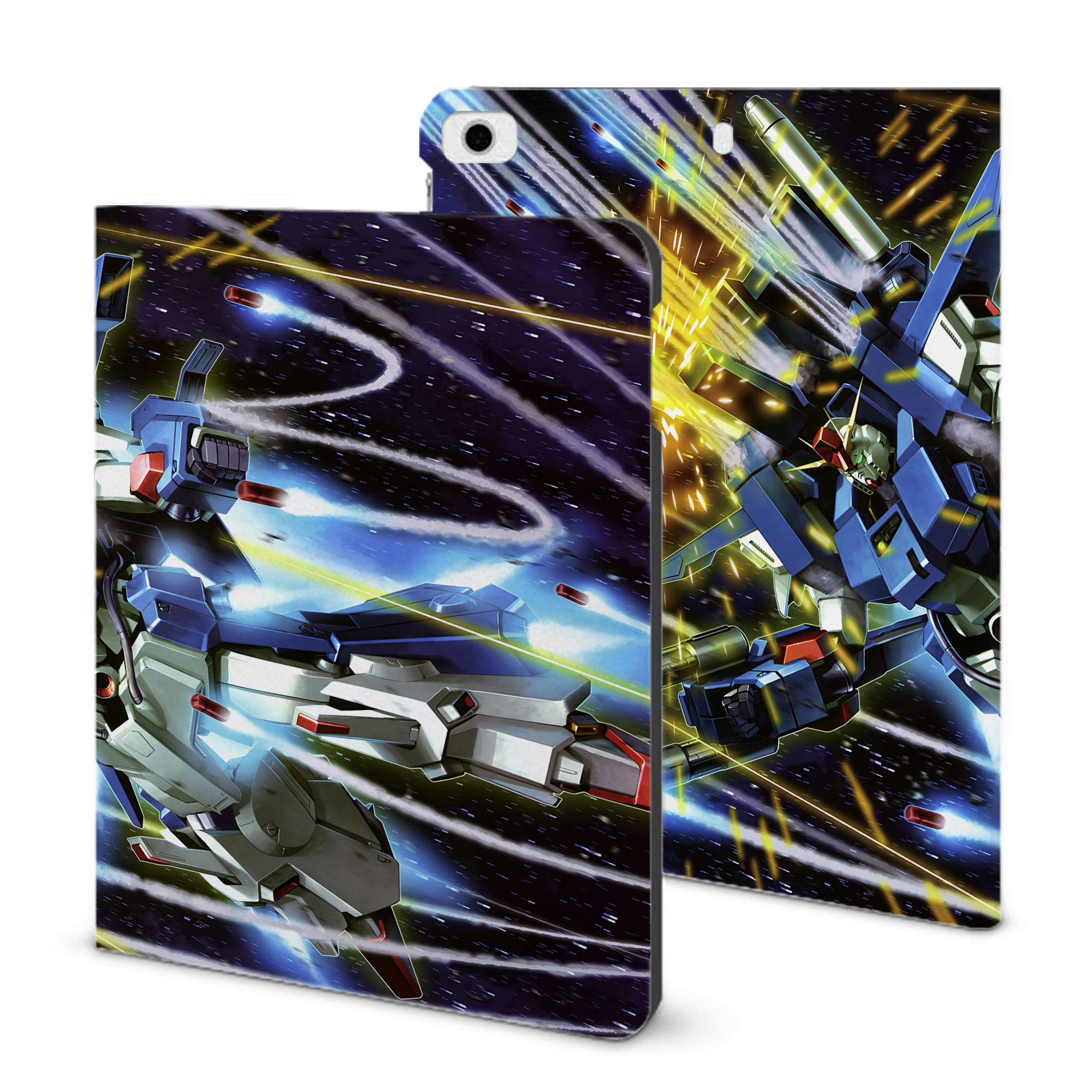 （画像用） 機動戦士ガンダム Mobile Suit Gundam IPad ケース ブック型 PUレザー TPU 耐衝撃 軽量 薄型 ペン収納なし 全面保護 IPad 各モデル対応